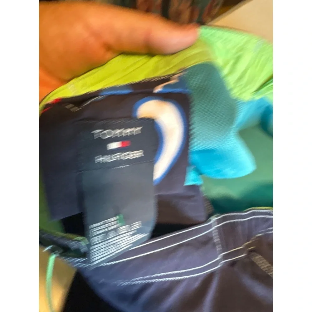 Tommy Hilfiger Swim Trunks Mens‎ XL Navy Blue Paisley Cargo Board Shorts